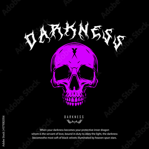 darkness skull art for streetwear design graphic
