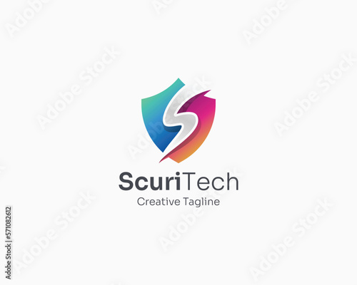 Creative security technology logo gradient