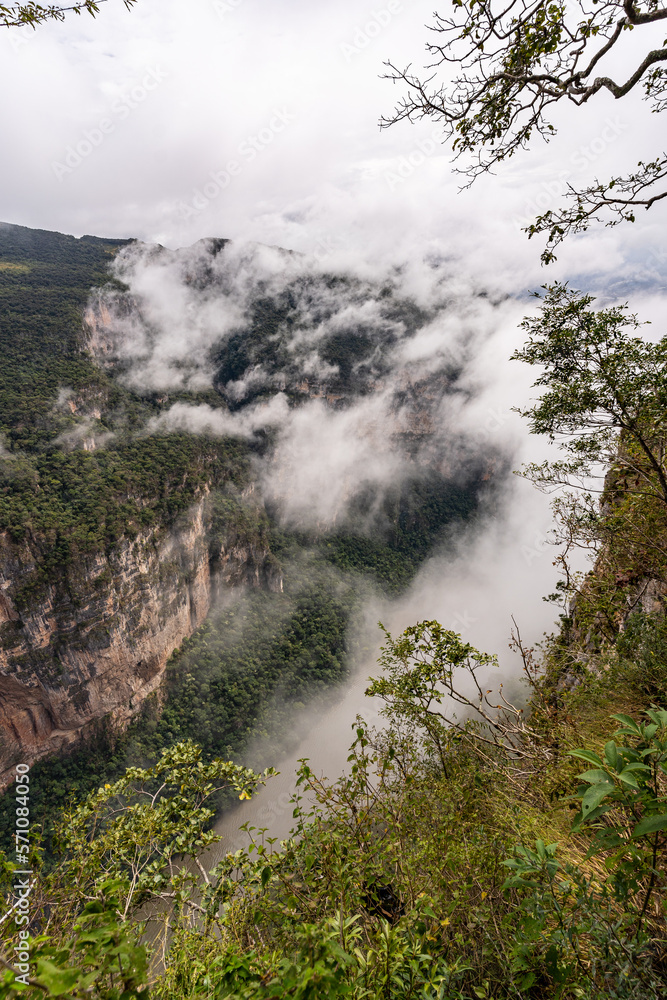 Beautiful view of the majestic Canyon del Sumidero in Mexico. 