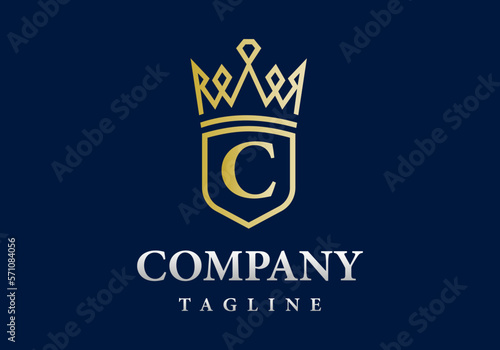 Letter C Royal Luxury Emblem Logo Template.