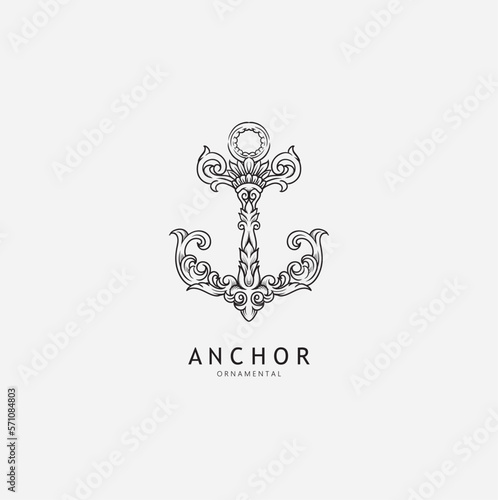 anchor mascot logo vector 