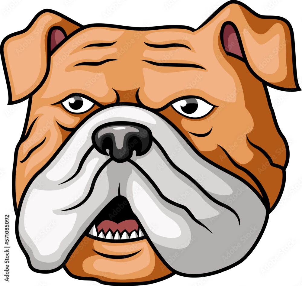 Cute bulldog head mascot character