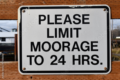 mooring sign at port