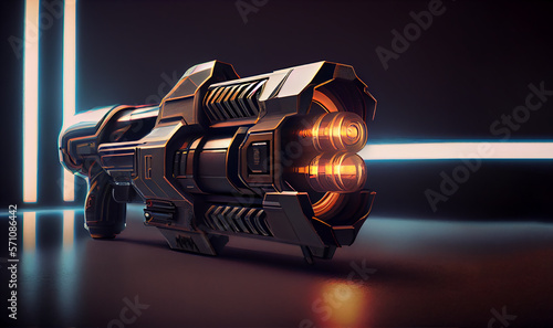 Obraz na płótnie Futuristic shotgun. Generative AI.