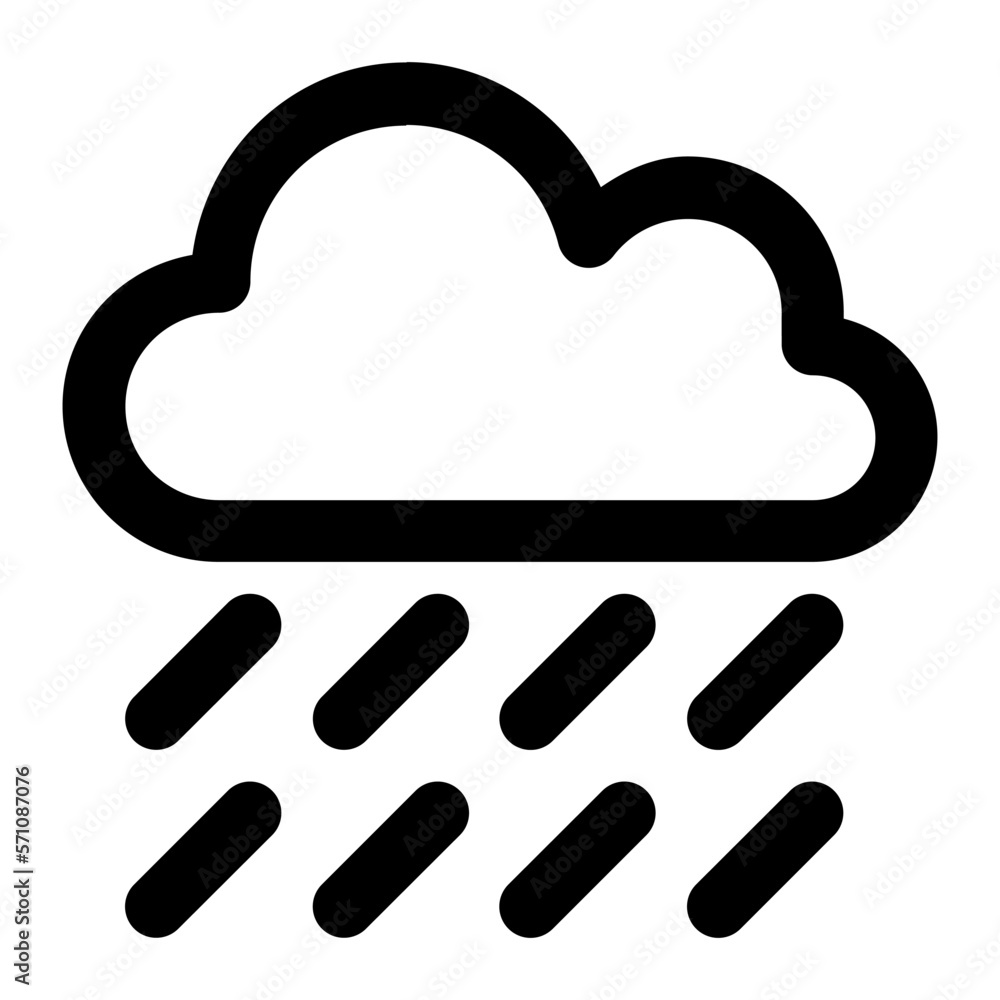 Cloud with heavy rain in outline icon. Weather, rainstorm, forecast, climate Cloud with heavy rain in outline icon. Weather, rainstorm, forecast, climate