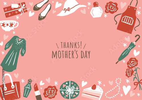 母の日のアイコンイラスト　フレーム