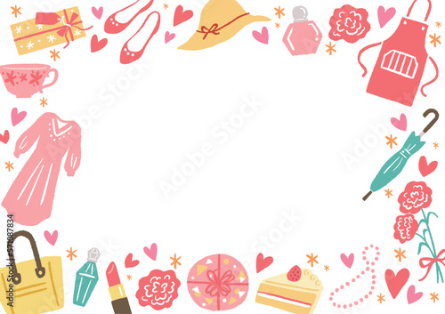 母の日のアイコンイラスト　フレーム