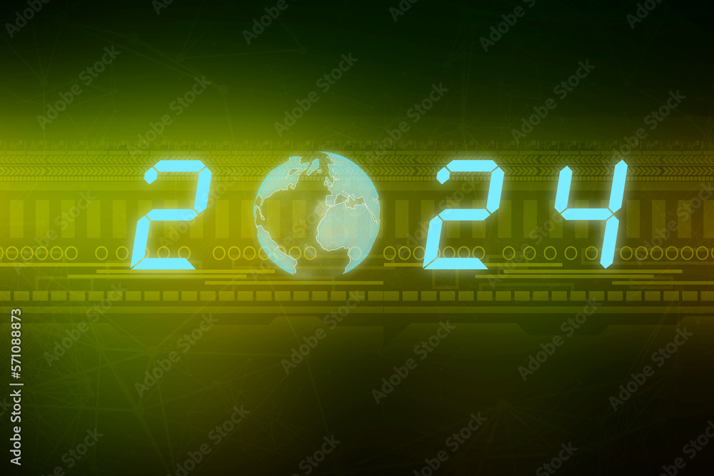 Digital Modern Technology Background And 2024 New Year Text Concept Of   1000 F 571088873 QJPdCo48I6vvpV7bMBSMa93v5jhpAmrK 