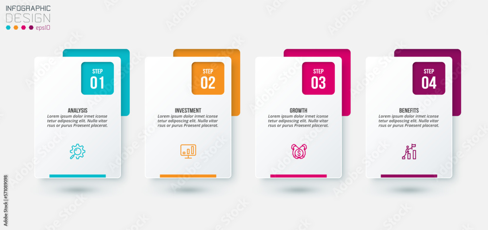 Infographic template business concept with step. Infographic template business concept with step.