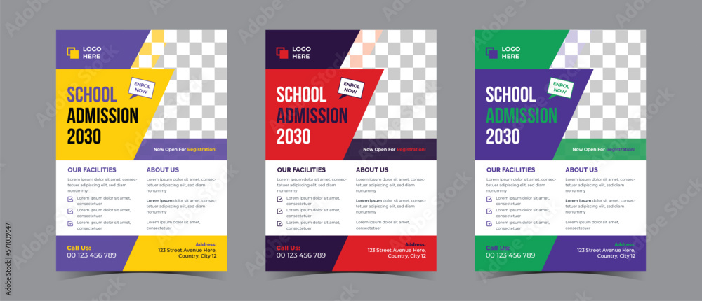 Admission flyer template design for online school kid's education Admission flyer template design for online school kid's education