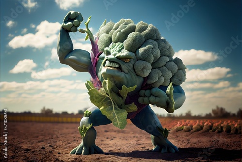organic vegetables angry against pesticides and chemical fertilizers. GENERATIVE AI photo