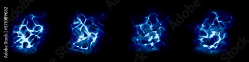 青い火の玉４種類の背景 Blue fireball