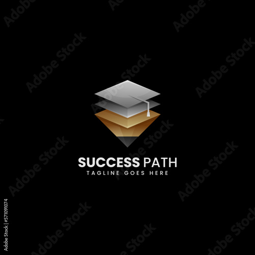Vector Logo Illustration Success Path Gradient Colorful Style.
