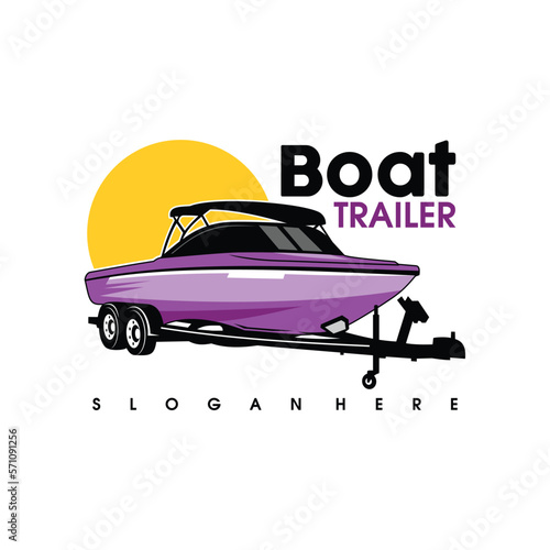 illustration of a trailer boat trailer vector boat vector trailer logo design