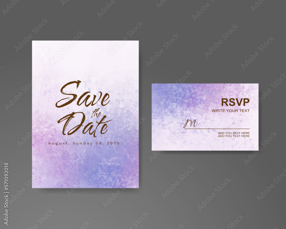 Wedding invitation with abstract watercolor background Wedding invitation with abstract watercolor background
