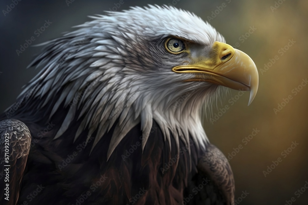 Portrait of a eagle, generative AI Portrait of a eagle, generative AI