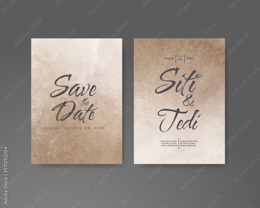 Wedding invitation with abstract watercolor background Wedding invitation with abstract watercolor background