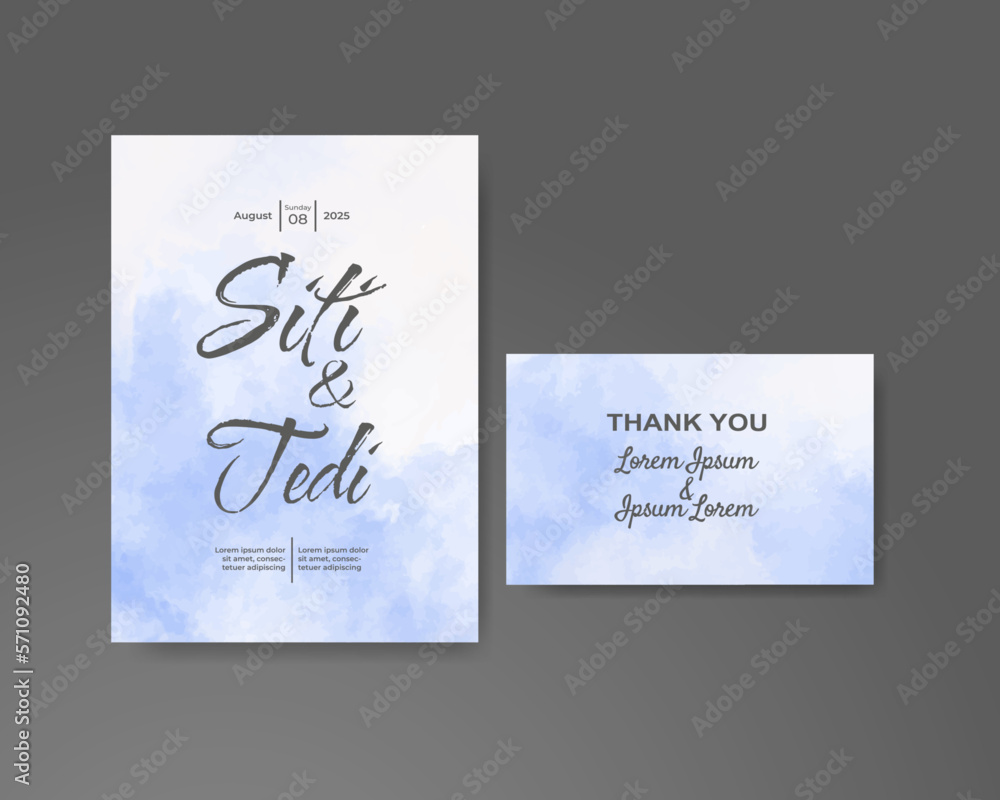 Wedding invitation with abstract watercolor background Wedding invitation with abstract watercolor background
