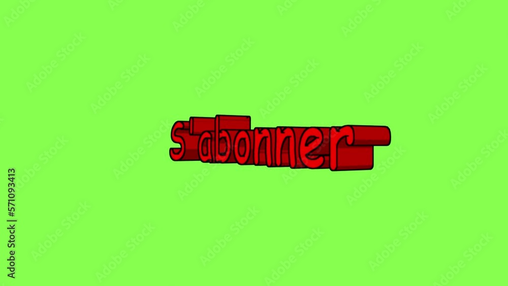 S'abonner. Text Subscribe in French. 3d video animation. Background with green chroma key background video 4k looped new S'abonner. Text Subscribe in French. 3d video animation. Background with green chroma key background video 4k looped new
