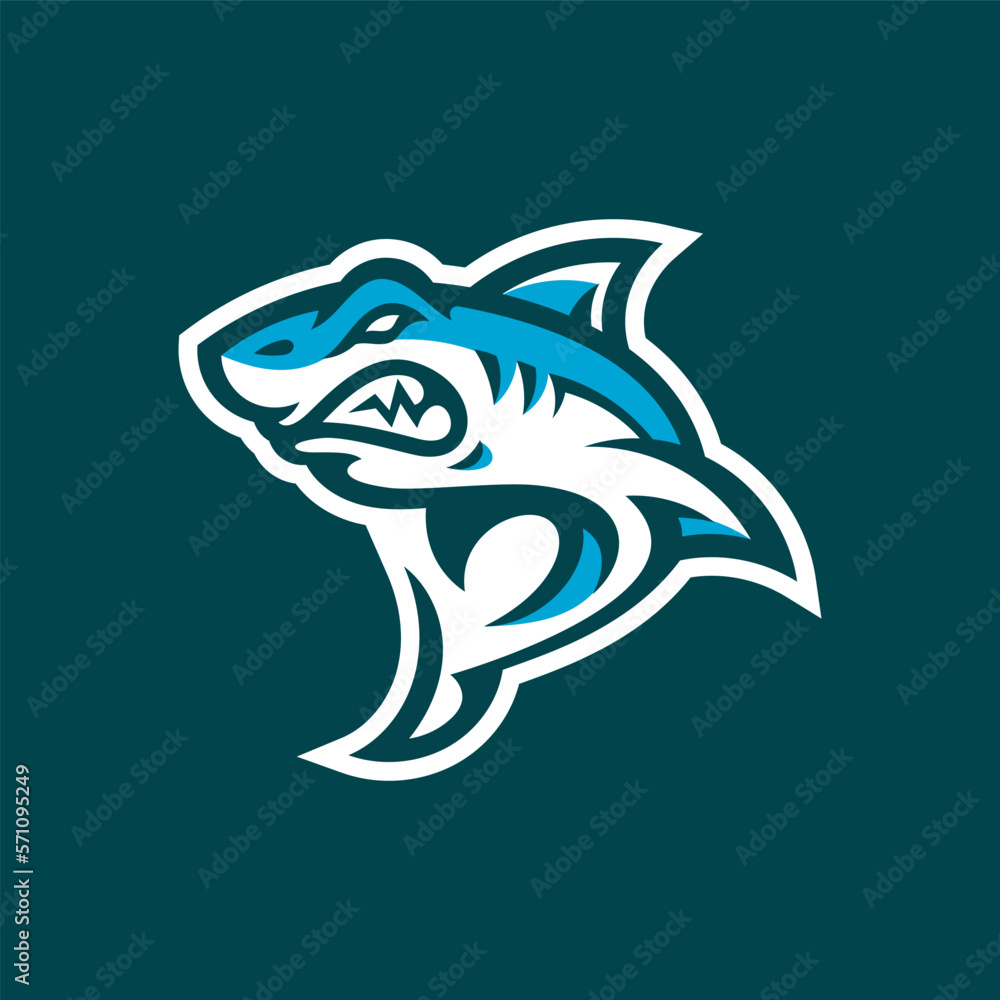 Shark cartoon mascot logo design, shark vector illustration Stock ...