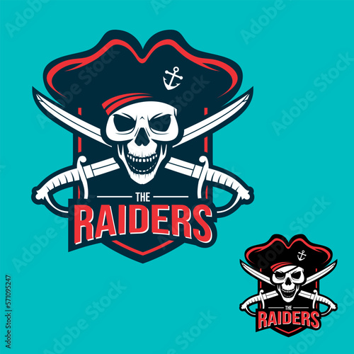 Valokuva the Pirate Raiders symbol insignia for sport team or club, t-shirt graphic or any other purpose