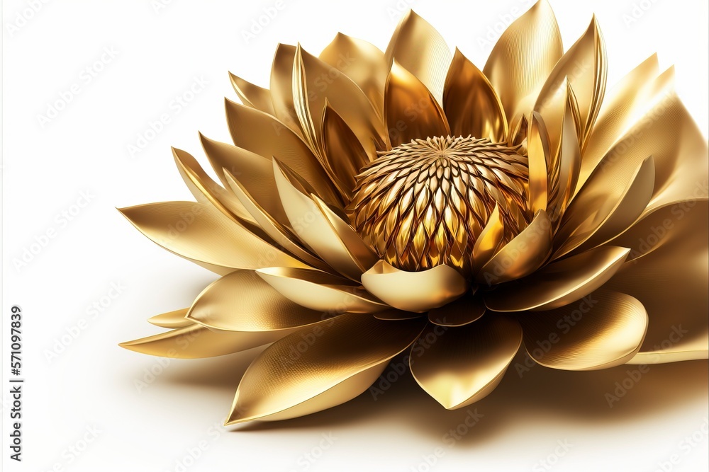 Golden flower with Generative AI