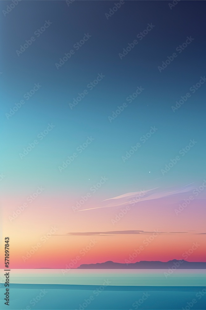 Soft gradient sky and horizon line with Generative AI
