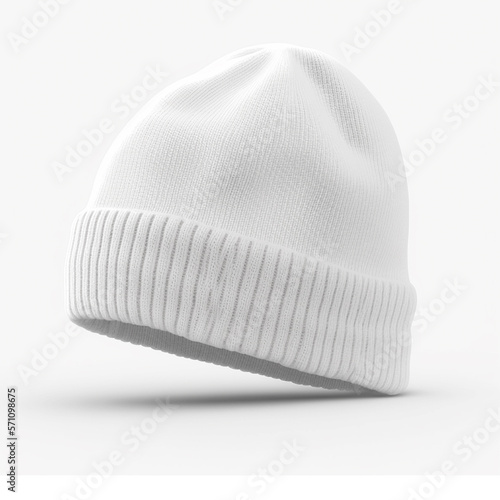 Mockup of a Beanie Hat on a Brick Wall - AI Generated Stock Image