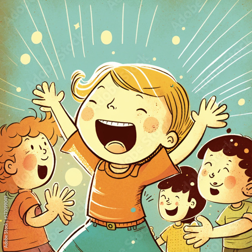 Children happy and laughing