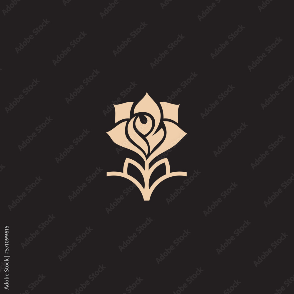 Rose line art logo vector was created in a simple style with delicate elements. Rose line art logo vector was created in a simple style with delicate elements.