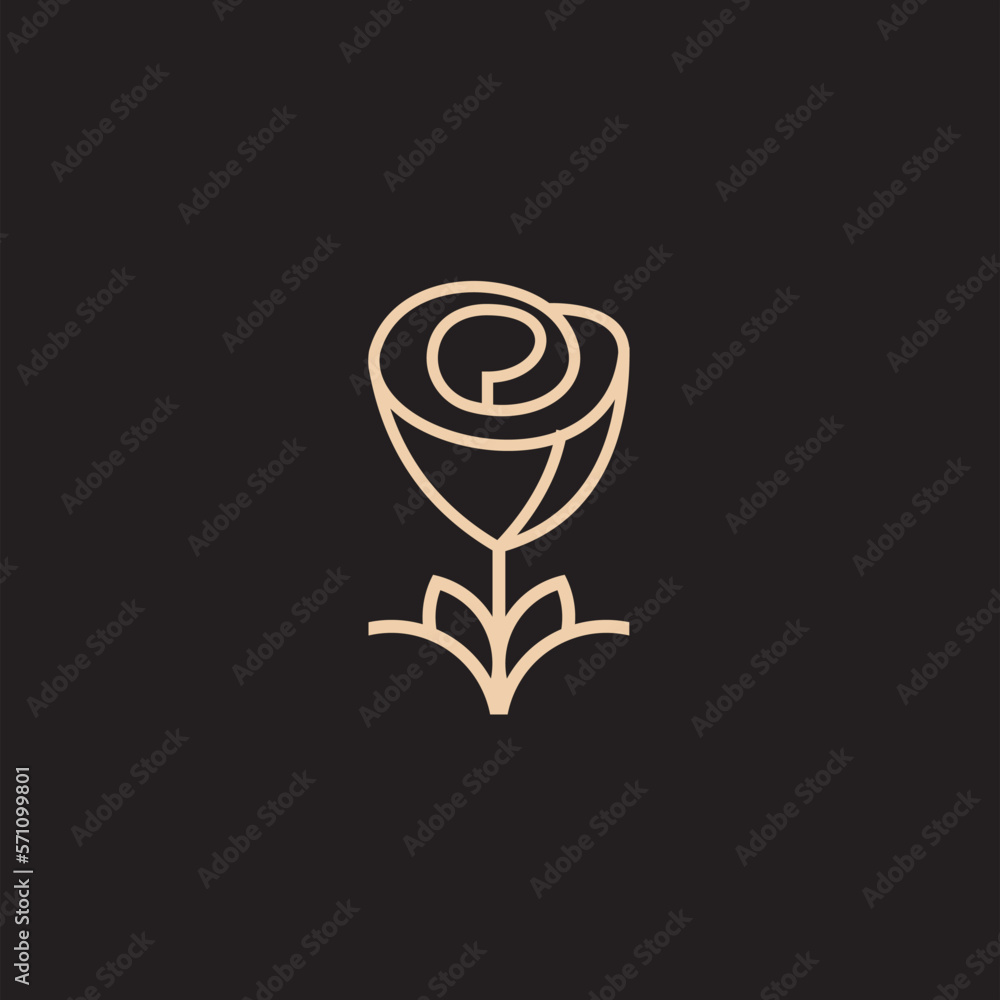 Rose line art logo vector was created in a simple style with delicate elements. Rose line art logo vector was created in a simple style with delicate elements.