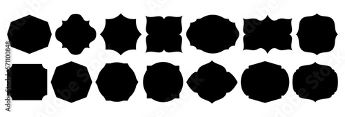 Set of vintage label and badges shape collections. Vector illustration. Black template for patch, insignias, overlay.