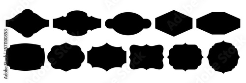 Set of vintage label and badges shape collections. Vector illustration. Black template for patch, insignias, overlay.