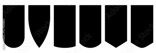 Set of vintage label and badges shape collections. Vector illustration. Black template for patch, insignias, overlay.