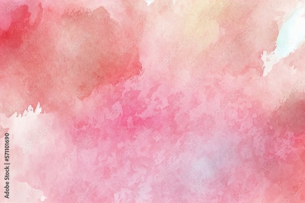 red pink pastel, splash hand painted watercolor abstract with Generative AI