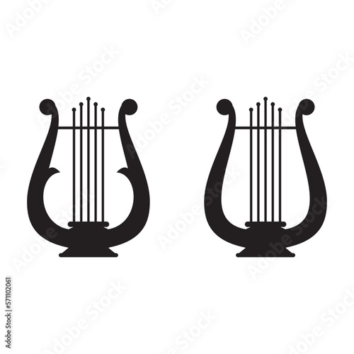 Harp Icon Vector Logo Illustration Design 