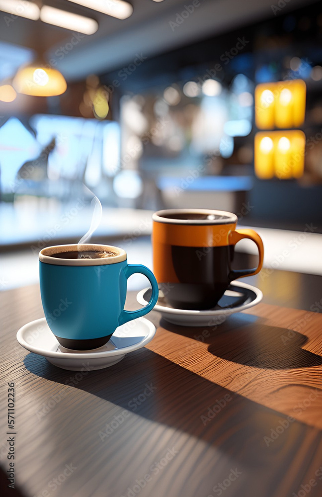 Fototapeta premium cup of coffee on a table