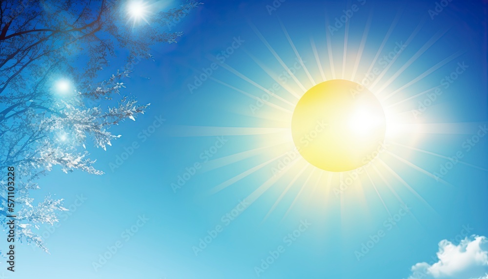 spring blue sunny sky background with Generative AI spring blue sunny sky background with Generative AI