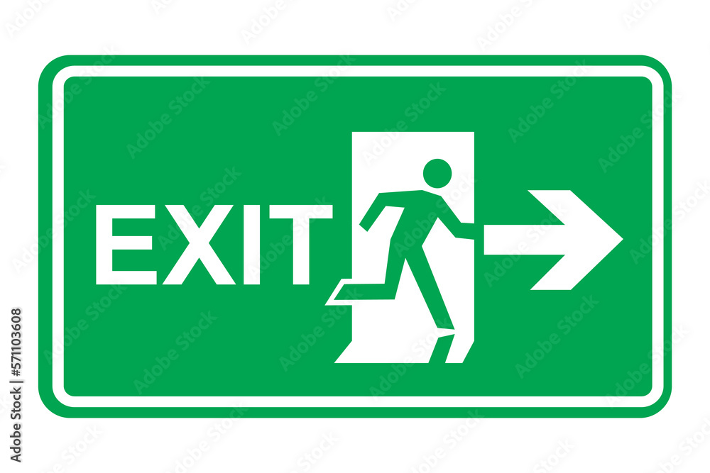 Emergency exit to right sign symbol icon green design vector illustration Emergency exit to right sign symbol icon green design vector illustration