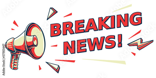 Breaking news - sign with megaphone
