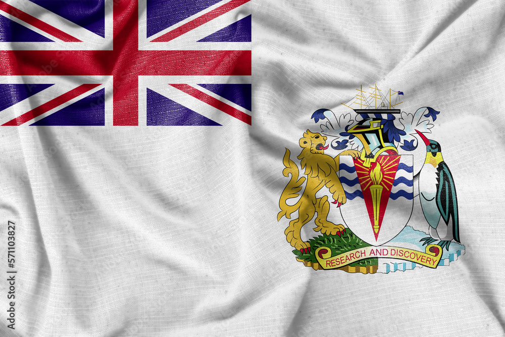Fototapeta premium British Antarctic Territory country flag realistic silk fabric