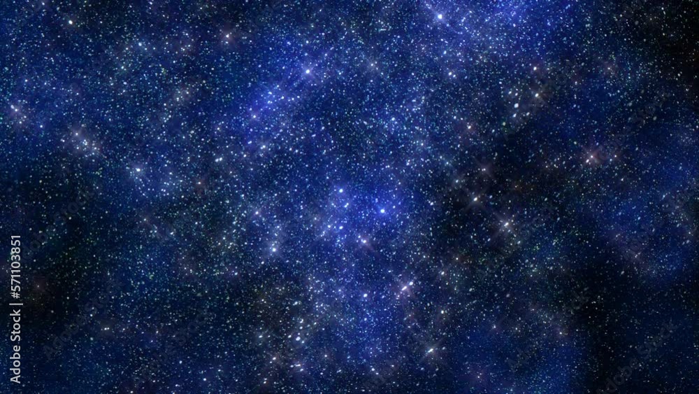 Universe with flying dust and blue clouds, motion abstract futuristic, space and galaxy style background