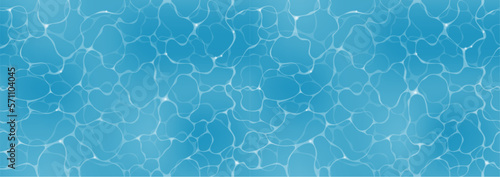 Vector Seamless Rippled Swimming Pool Abstract Background Illustration. Horizontally And Vertically Repeatable. 