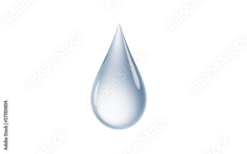 Canvastavla Transparent water drop with transparent background, 3d rendering.