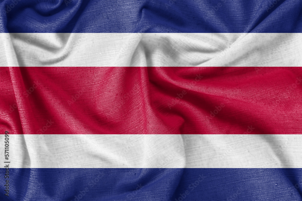 Costa Rica country flag background realistic silk fabric Costa Rica country flag background realistic silk fabric