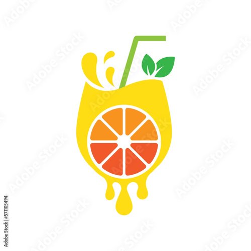 Orange juice logo images illustration