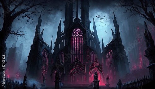 Obraz na płótnie demonic cathedral with Generative AI