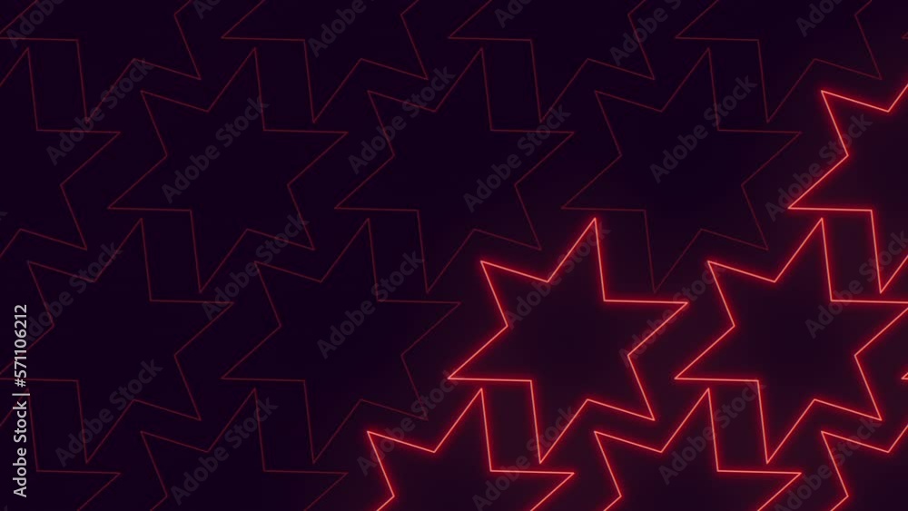 Red neon stars pattern on black gradient, motion abstract futuristic, cyber, club and music style background Red neon stars pattern on black gradient, motion abstract futuristic, cyber, club and music style background