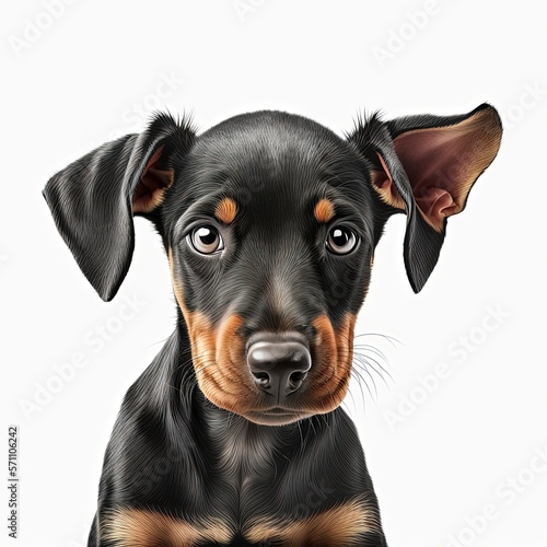 puppy Doberman Pinscher with Generative AI