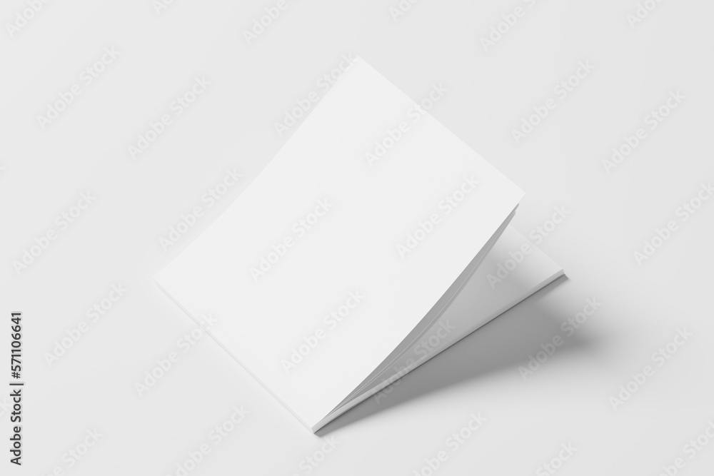 US Letter Landscape Magazine 3D Rendering White Blank Mockup US Letter Landscape Magazine 3D Rendering White Blank Mockup